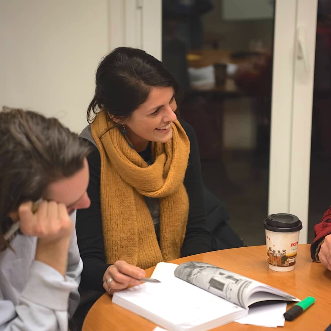 A student learning Greek